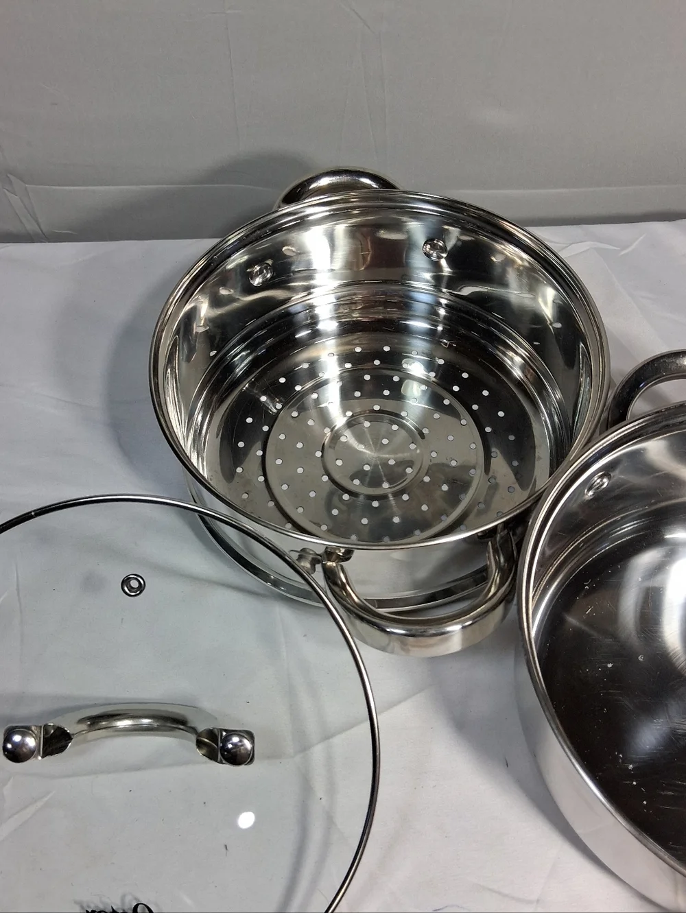 3 Piece Oster Shiny Stainkess Steel Double Boiler - Picture 2 of 9